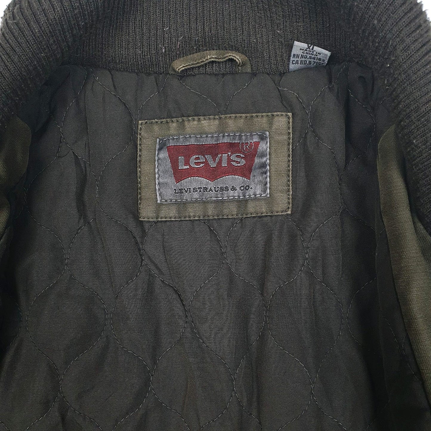 Mens Brown Levis Bomber Military Windbreaker Padded  Coat