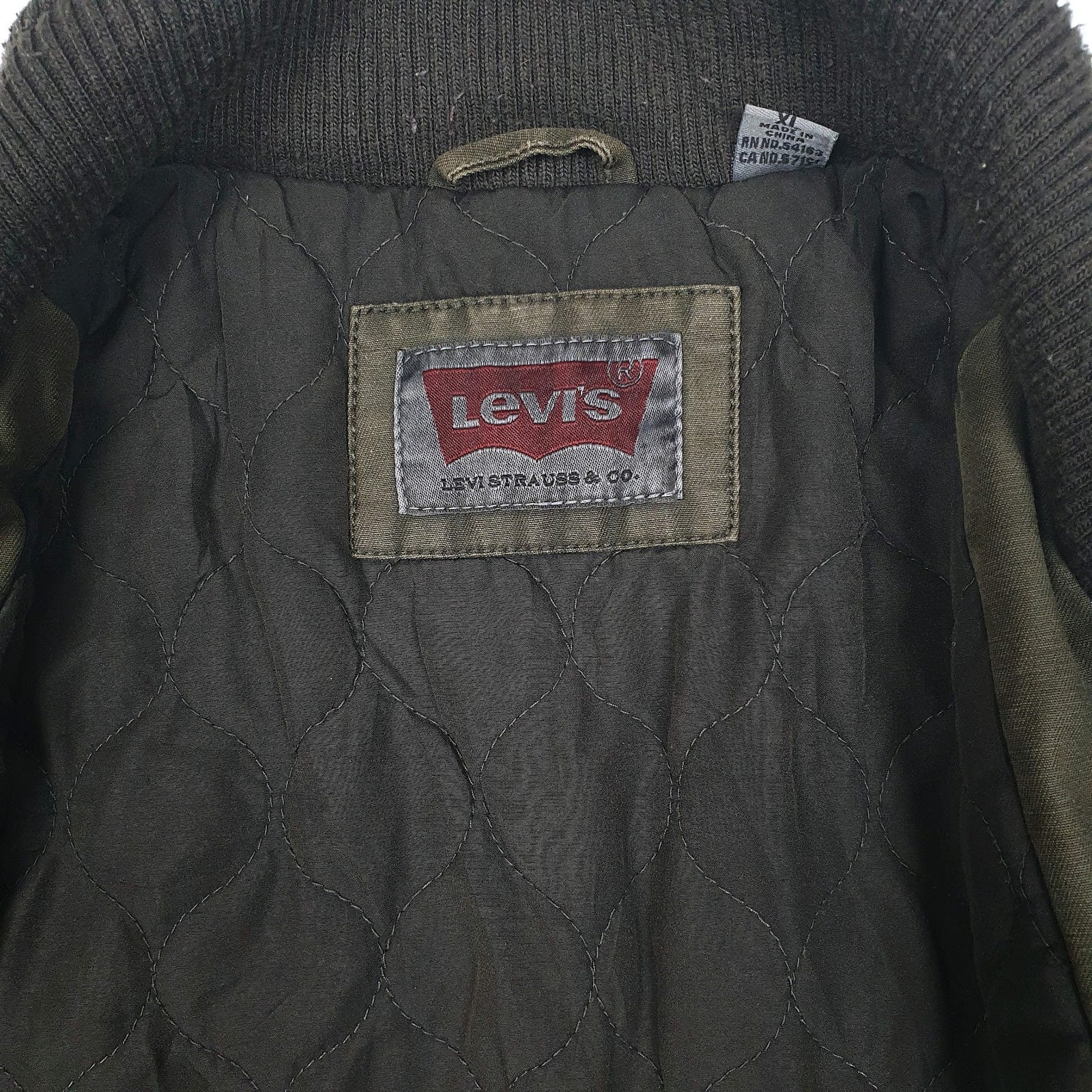 Mens Brown Levis Bomber Military Windbreaker Padded  Coat