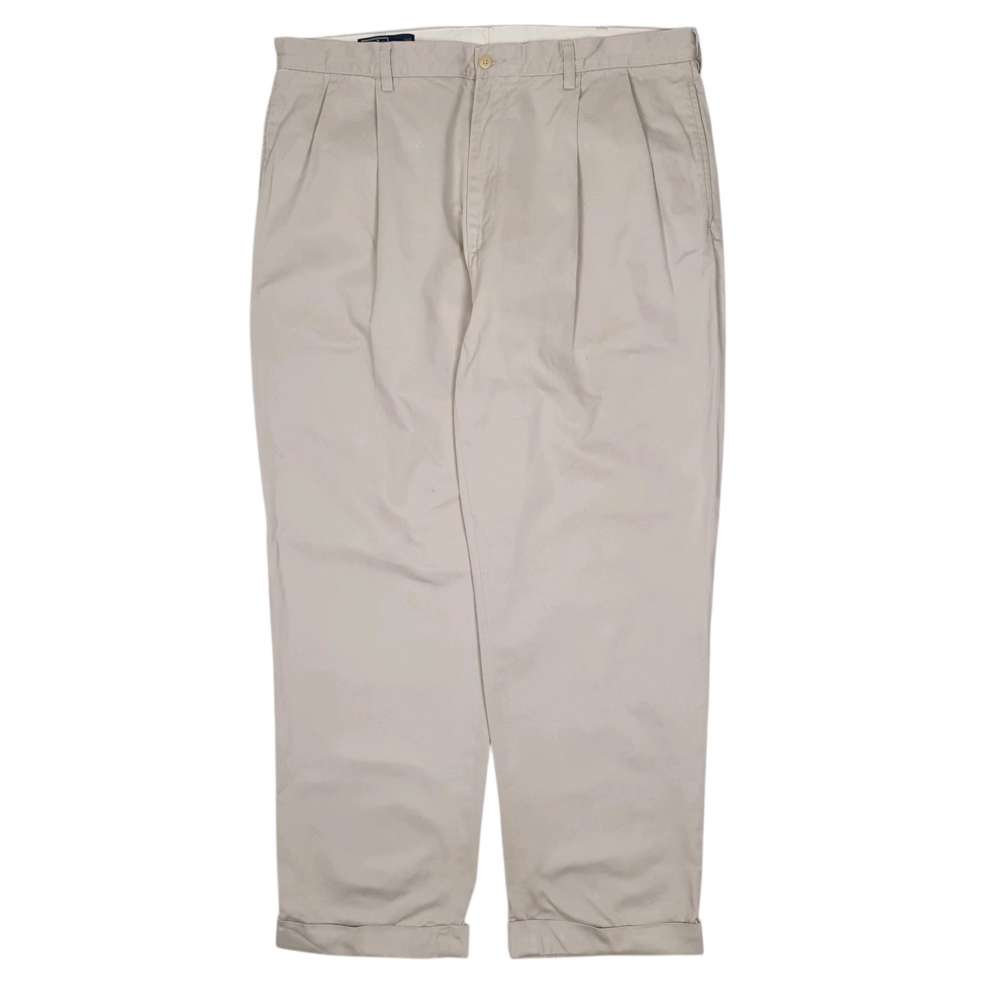 Mens Grey Polo Ralph Lauren Hammond Pant Double Pleated Chino Trousers