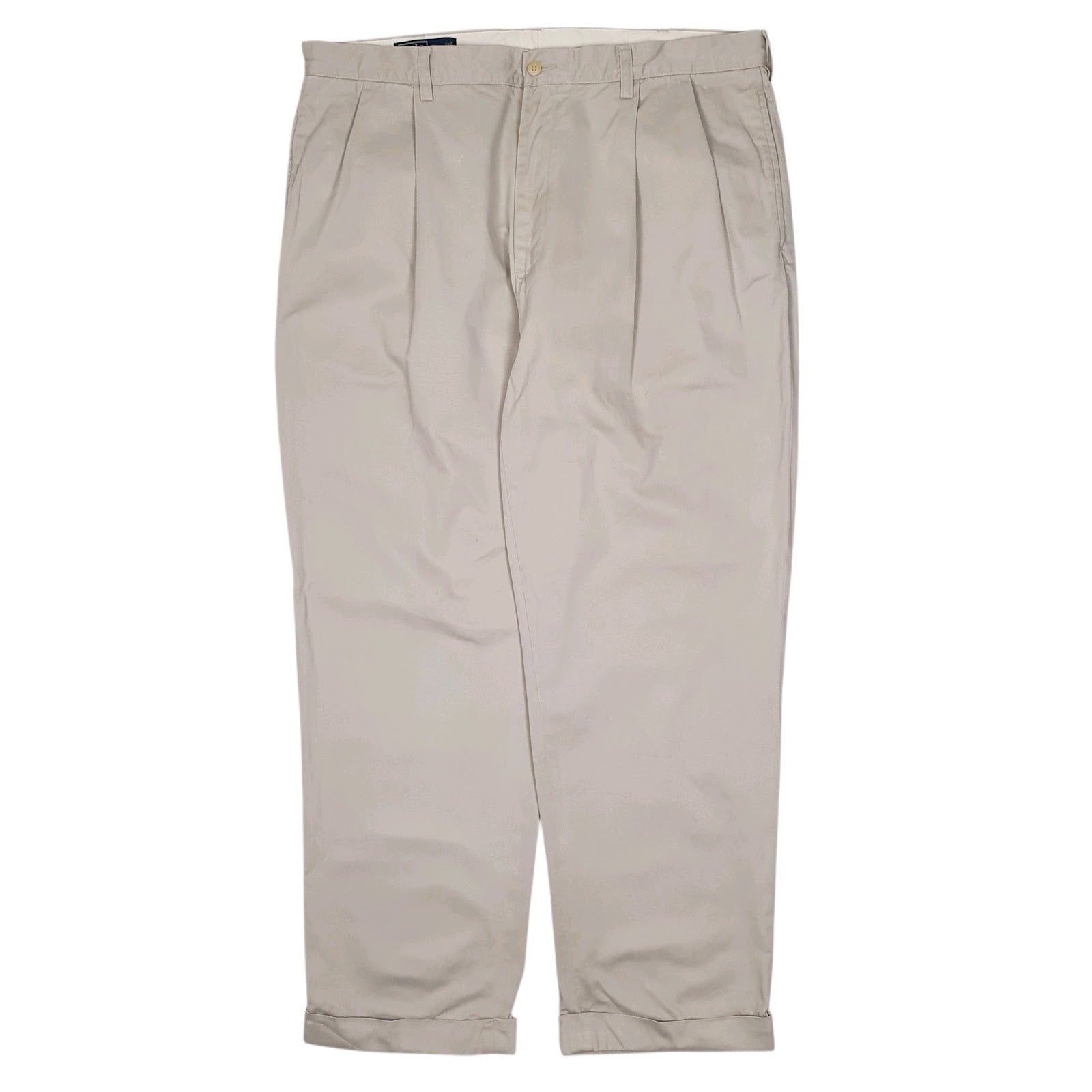 Mens Grey Polo Ralph Lauren Hammond Pant Double Pleated Chino Trousers