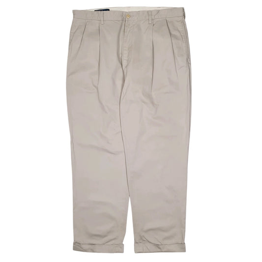 Mens Grey Polo Ralph Lauren Hammond Pant Double Pleated Chino Trousers
