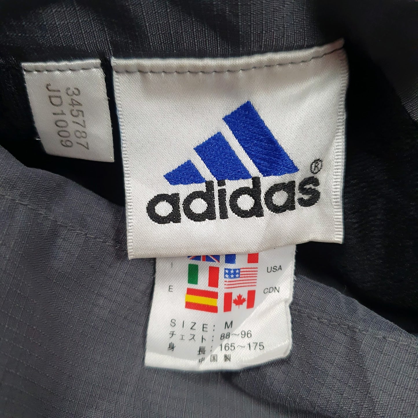 Mens Grey Adidas Vintage 90s Reversable Full Zip Coat