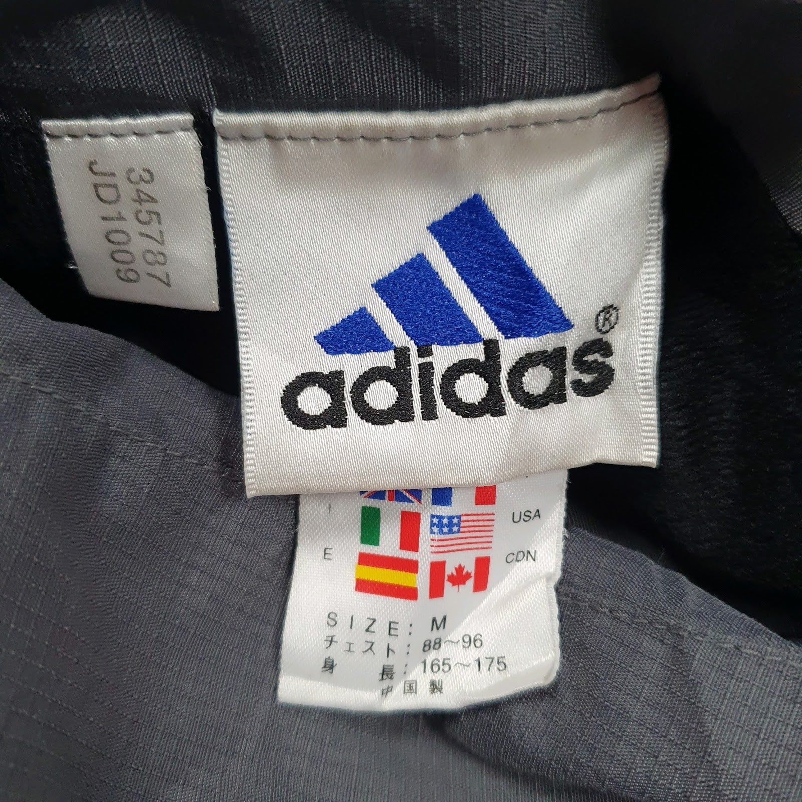 Mens Grey Adidas Vintage 90s Reversable Full Zip Coat
