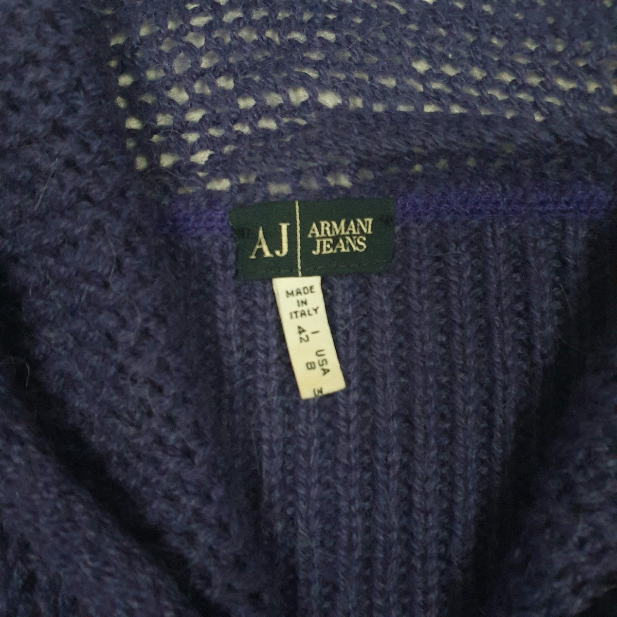 Womens Purple Armani Knit Shoal Neck Jumper