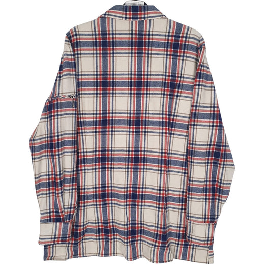 Mens Beige Bailo Vintage Flannel  Shirt