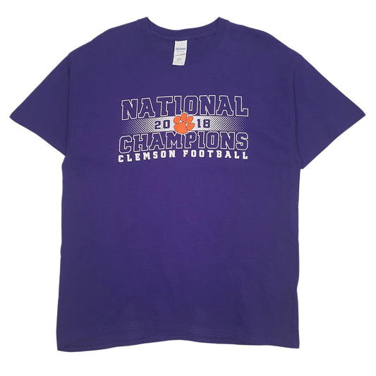 Mens Purple Gildan National Champions Clemson Football Short Sleeve T Shirt