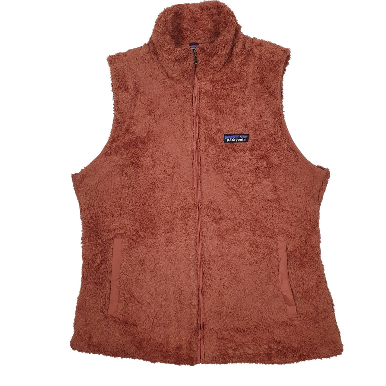 Womens Orange Patagonia Los Gatos Fluffy Vest Bodywarmer Gilet Jumper