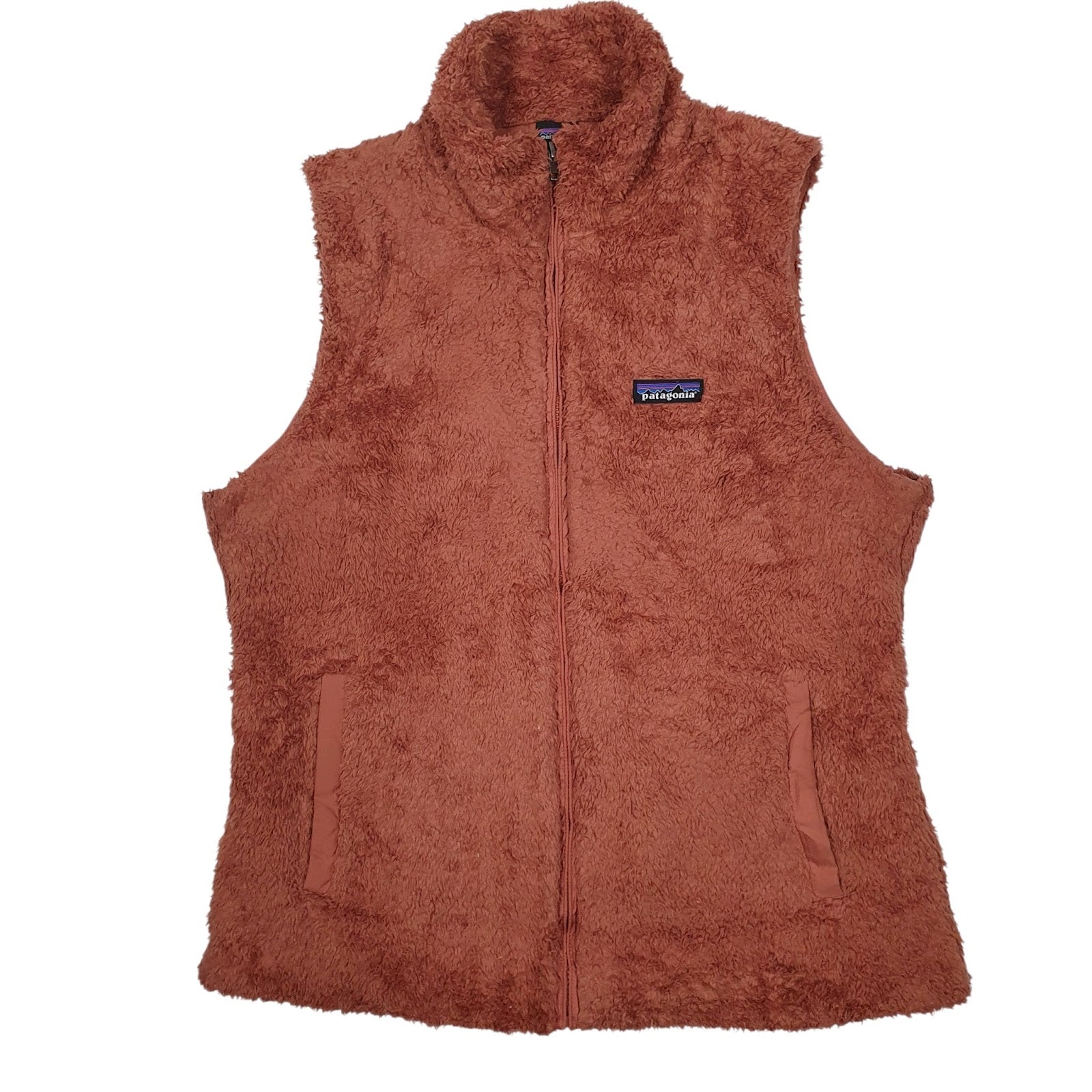 Womens Orange Patagonia Los Gatos Fluffy Vest Bodywarmer Gilet Jumper