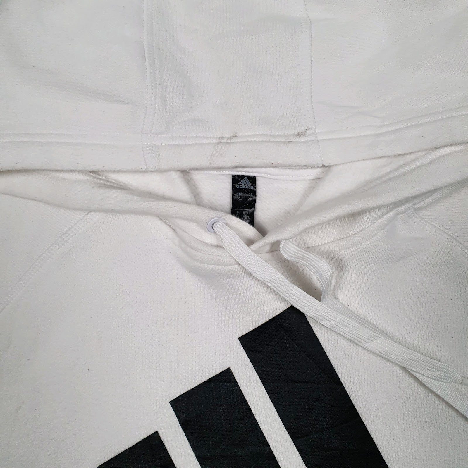 Mens White Adidas  Hoodie Jumper