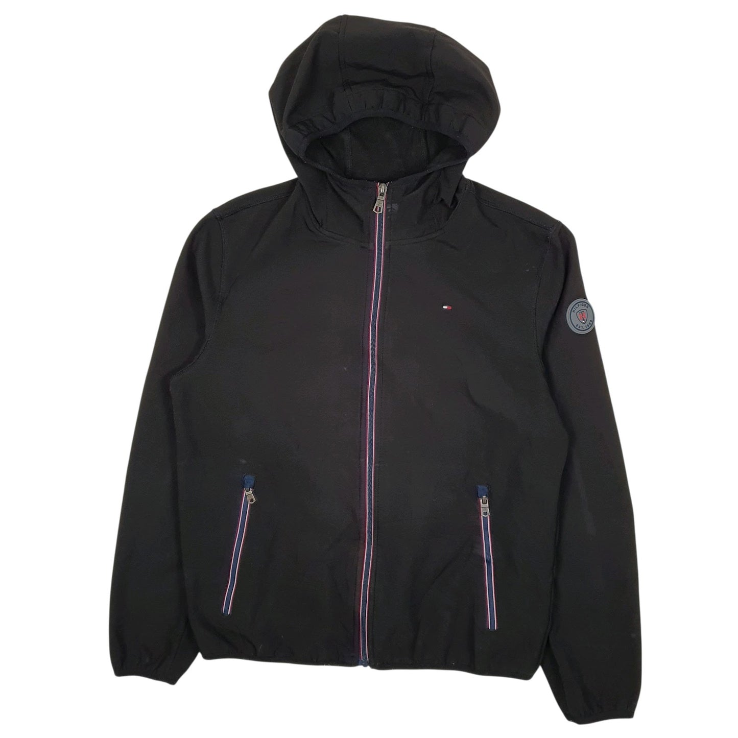 Mens Black Tommy Hilfiger Softshell Hoodie  Coat