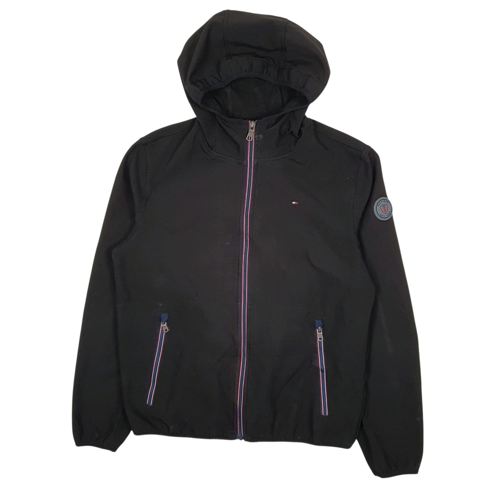 Mens Black Tommy Hilfiger Softshell Hoodie  Coat