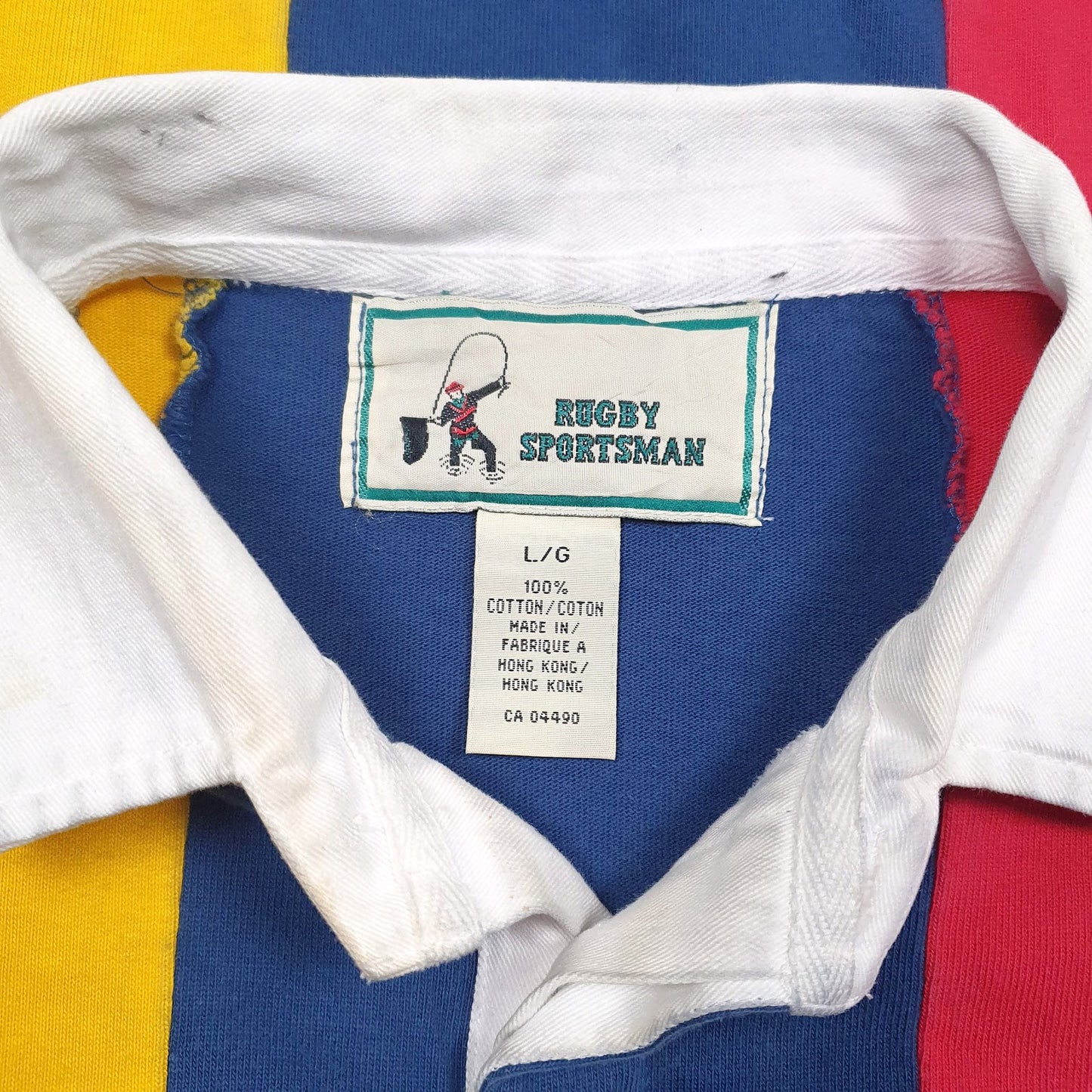 Mens Blue Rugby Sportsman Rugby Vintage 90s Crewneck Polo Shirt