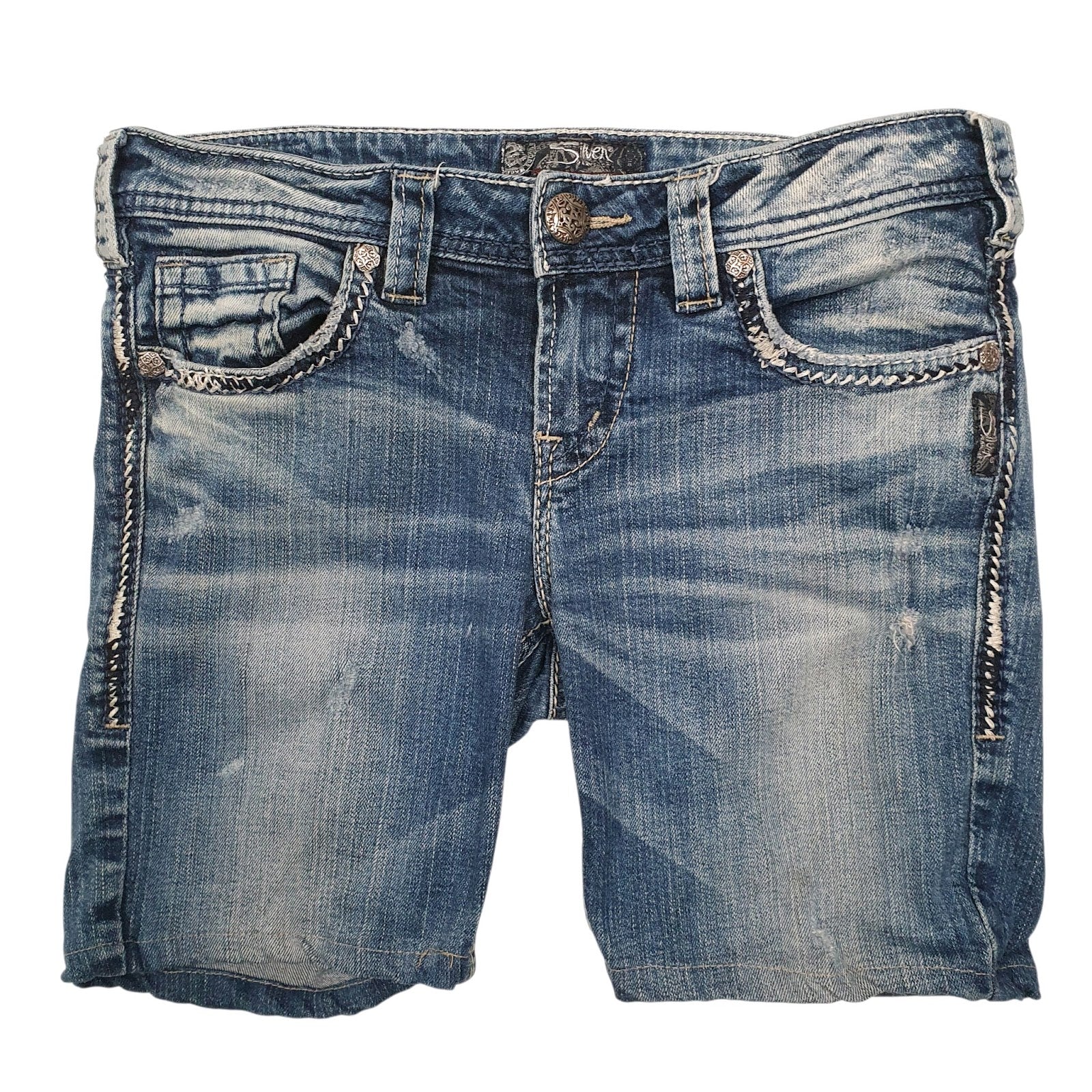Womens Blue Silver Jeans Co  Denim Shorts