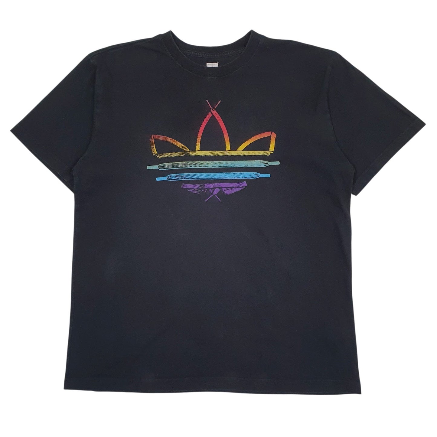 Mens Black Adidas Vintage 00s Short Sleeve T Shirt