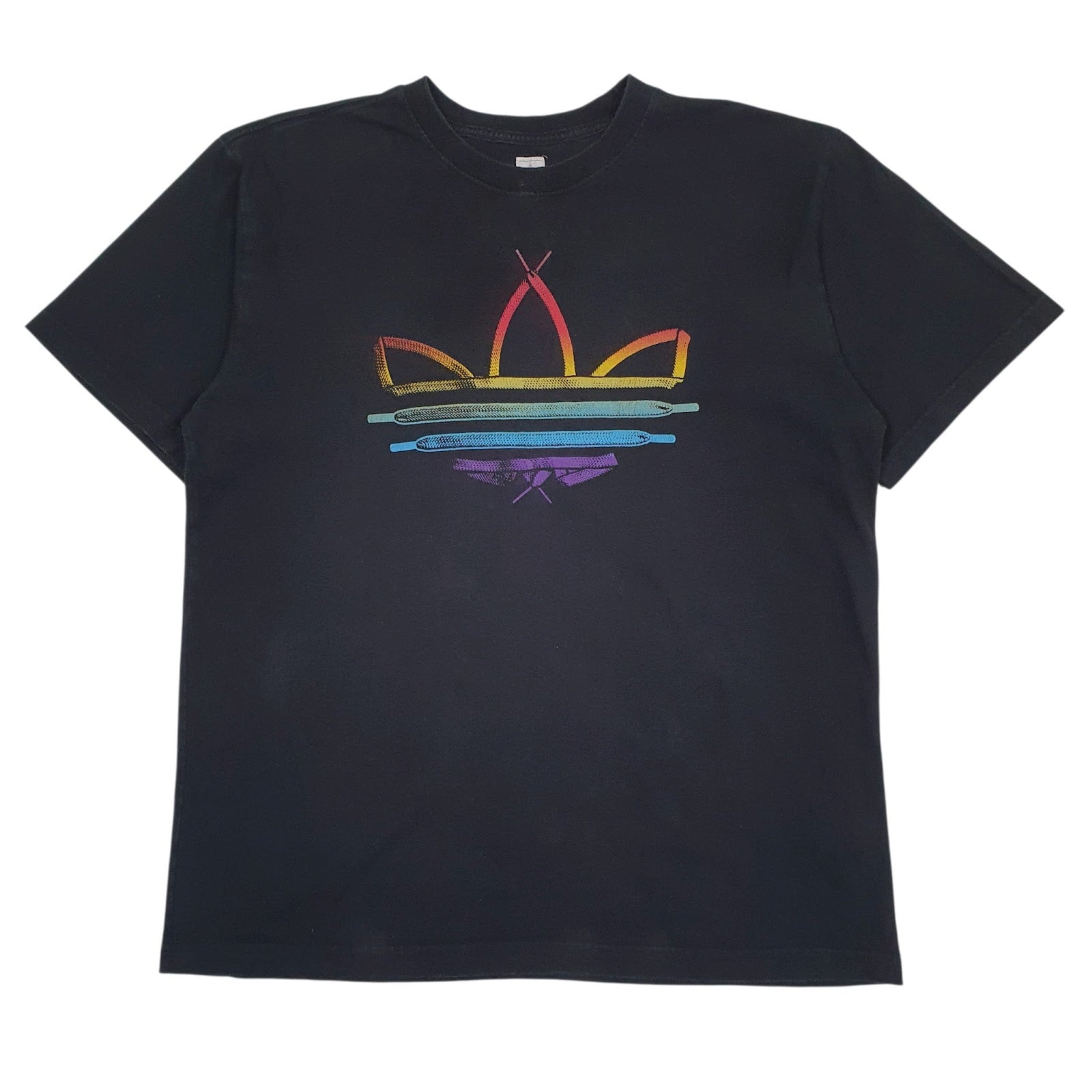 Mens Black Adidas Vintage 00s Short Sleeve T Shirt