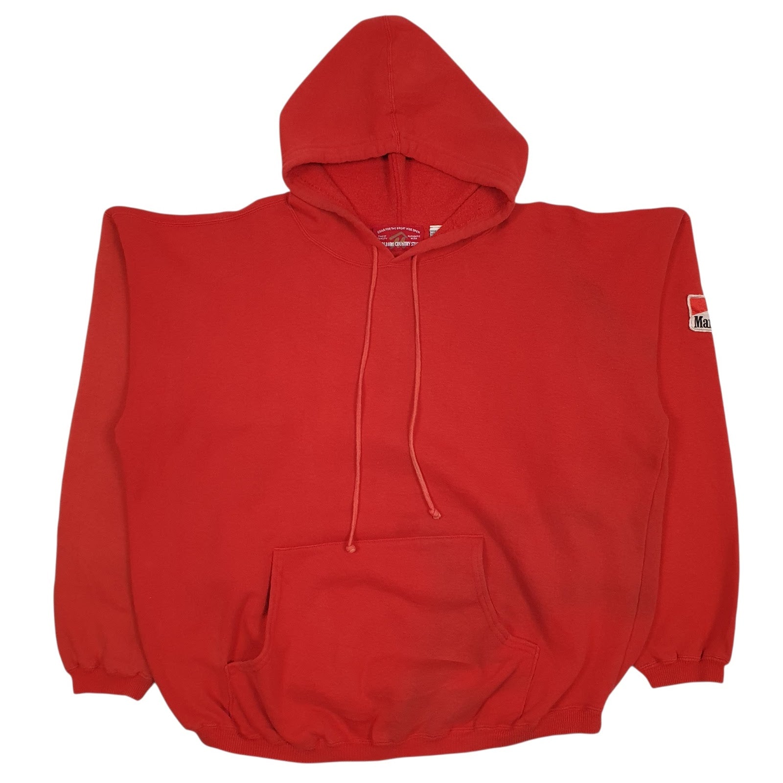 Mens Red Marlboro Vintage 90s Hoodie Jumper