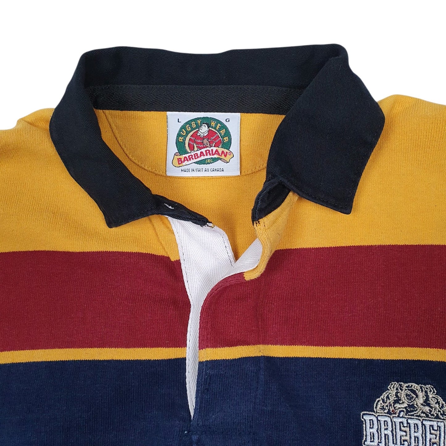 Mens Navy Barbarian Brebeuf Quarter Zip Polo Shirt