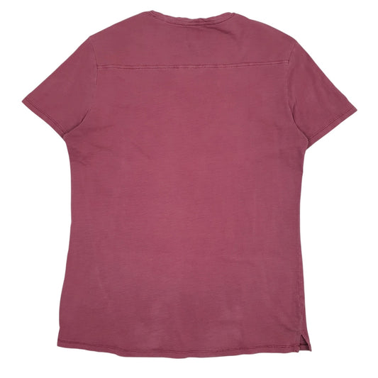 Mens Red Guess V Neck  T Shirt