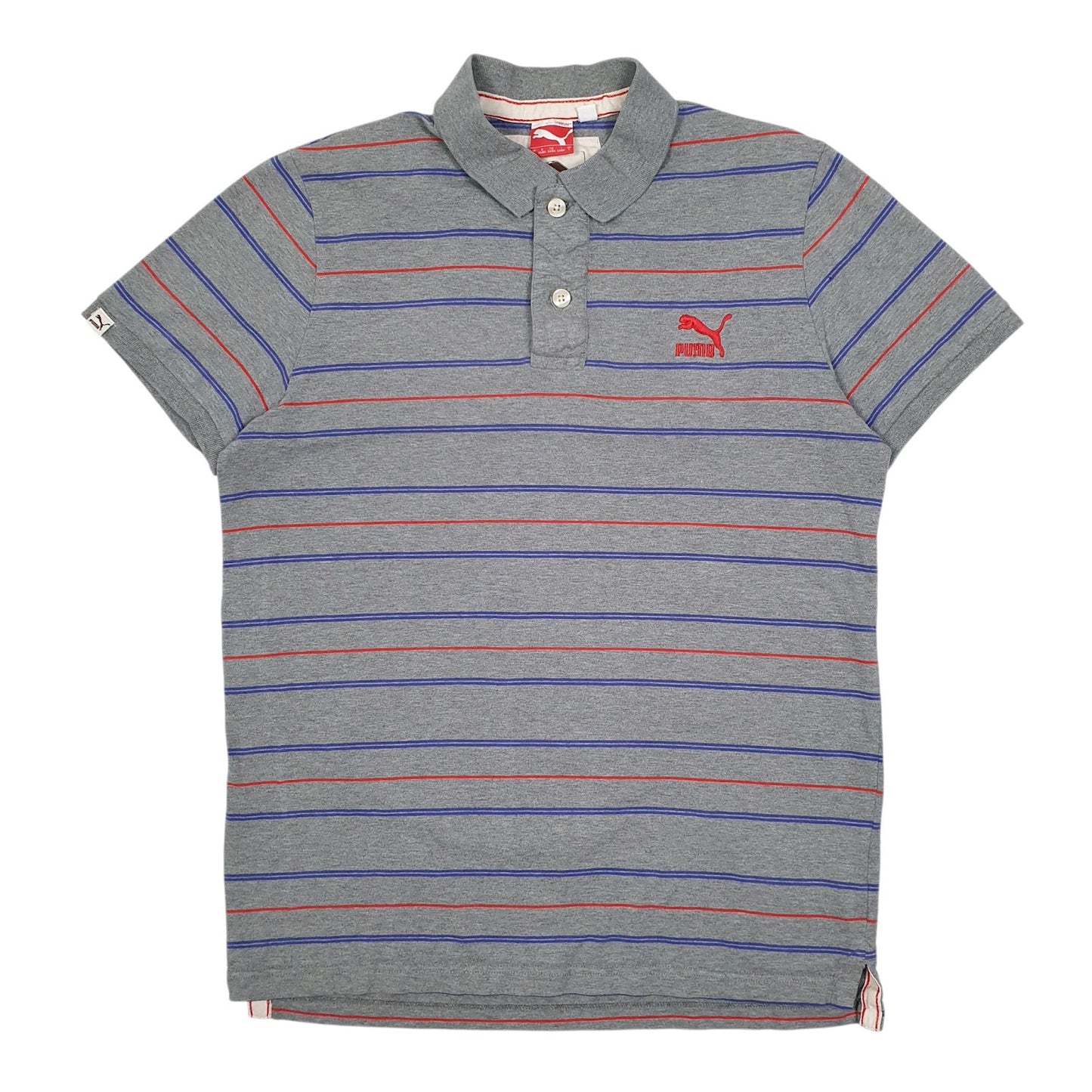 Mens Grey Puma  Short Sleeve Polo Shirt
