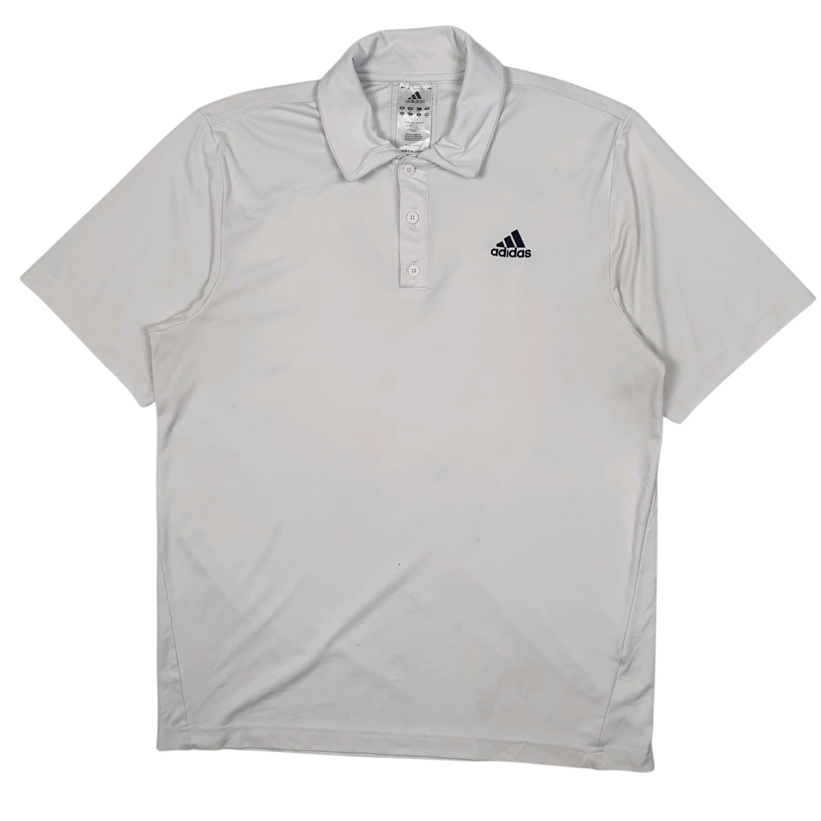 Mens White Adidas Golf Activewear Short Sleeve Polo Shirt