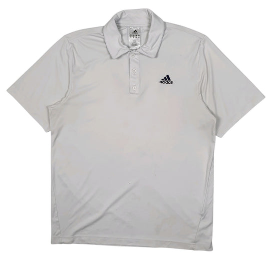 Mens White Adidas Golf Activewear Short Sleeve Polo Shirt