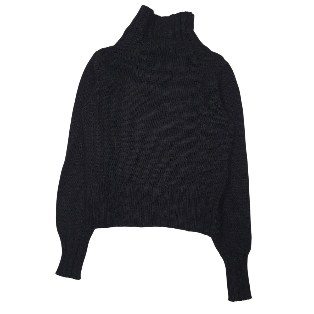 Womens Black Laura Lindor Roll Neck Knit Crewneck Jumper