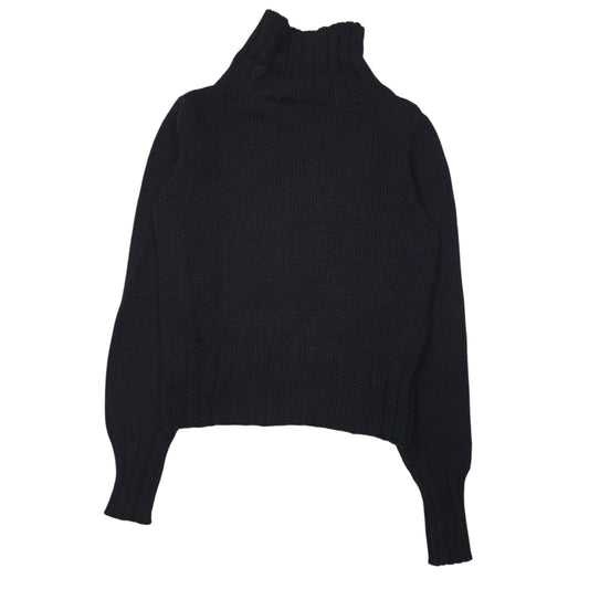 Womens Black Laura Lindor Roll Neck Knit Crewneck Jumper