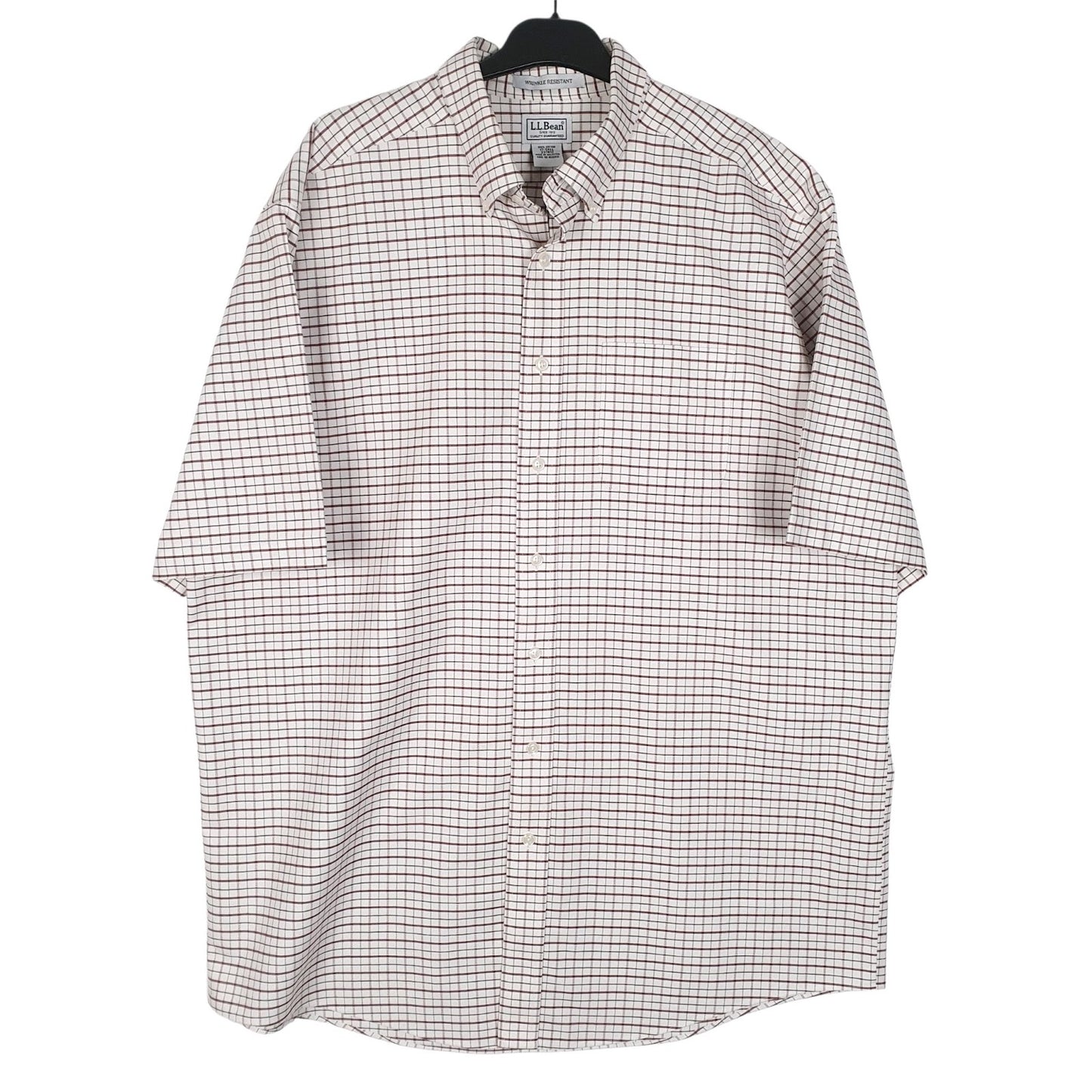 Mens White L.L.Bean  Short Sleeve Shirt
