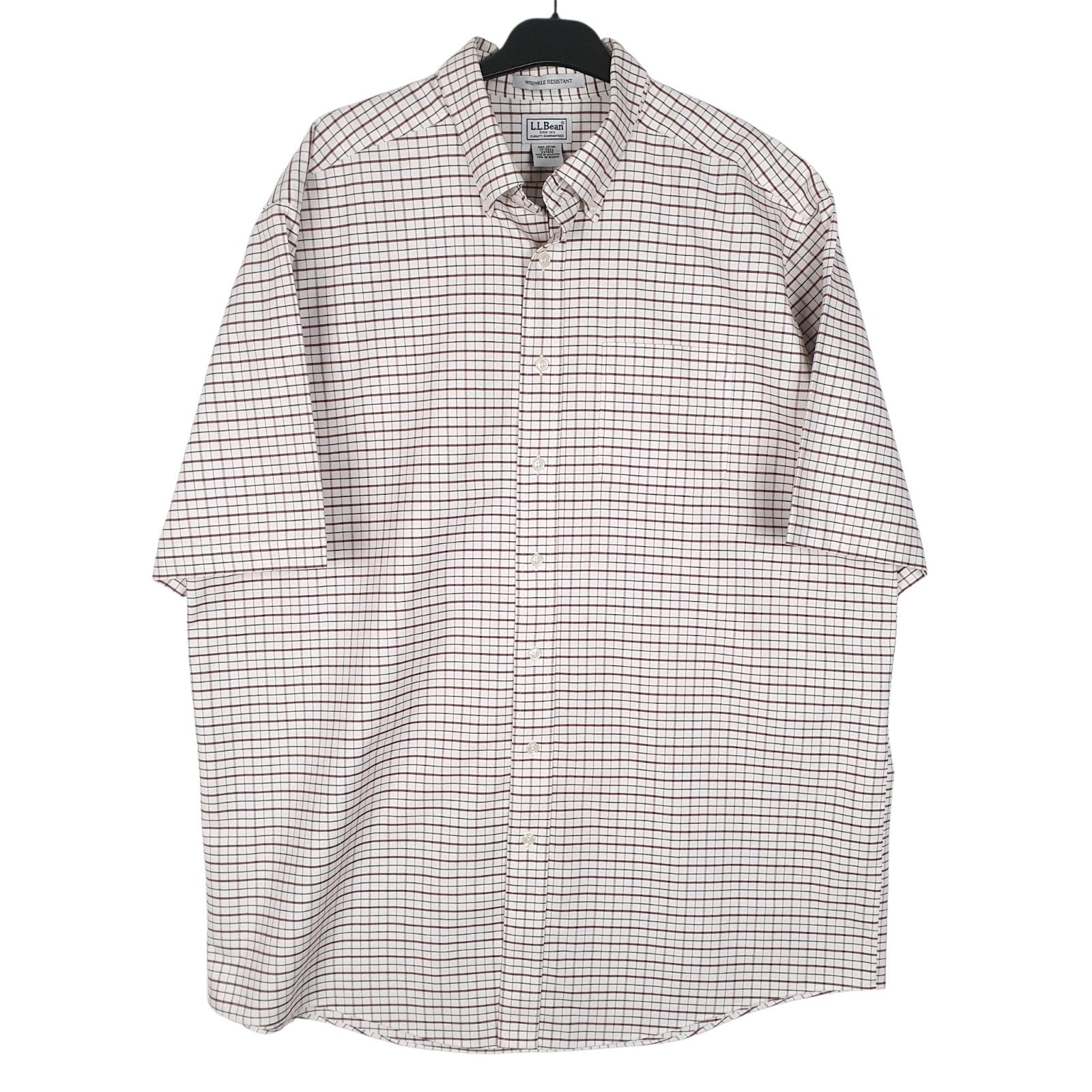 Mens White L.L.Bean  Short Sleeve Shirt