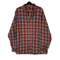 Mens Burgundy Bpc Plaid Flannel Long Sleeve Shirt