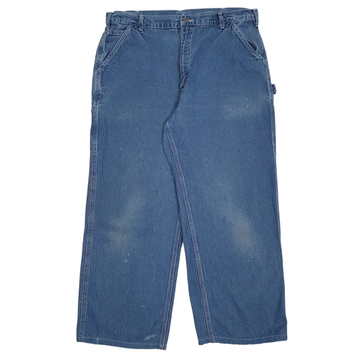 Mens Blue Carhartt Carpenter Workwear B13 DST JeansW38 L27