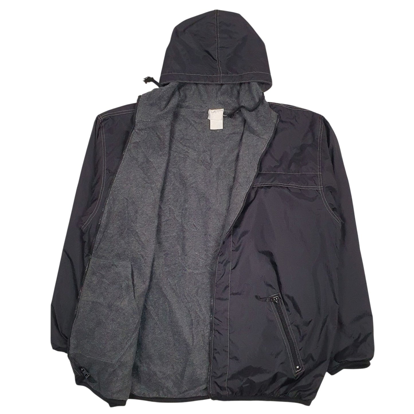 Mens Black Lee Fleece Lined Baggy  Coat