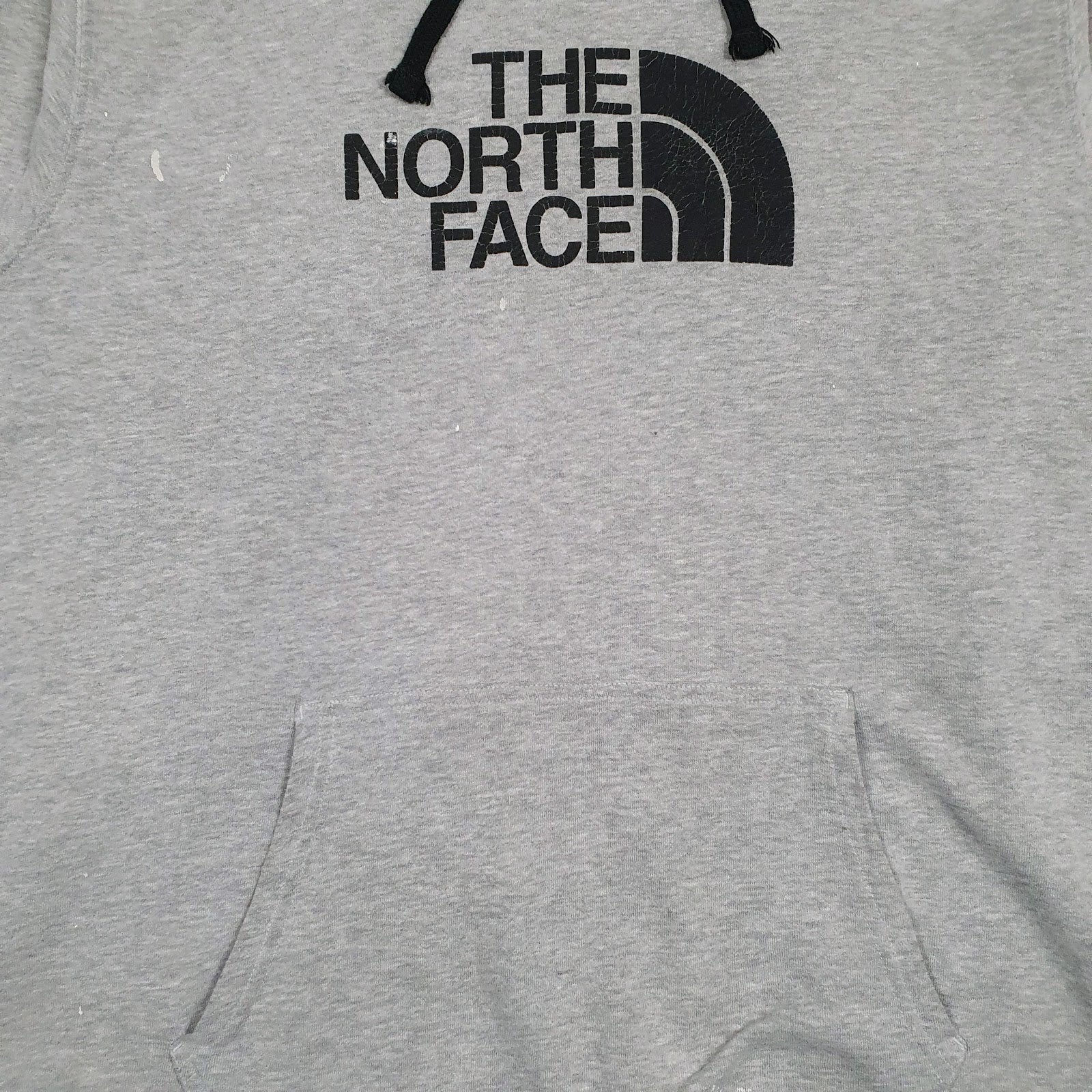 Mens Grey The North Face Spellout Hoodie Jumper