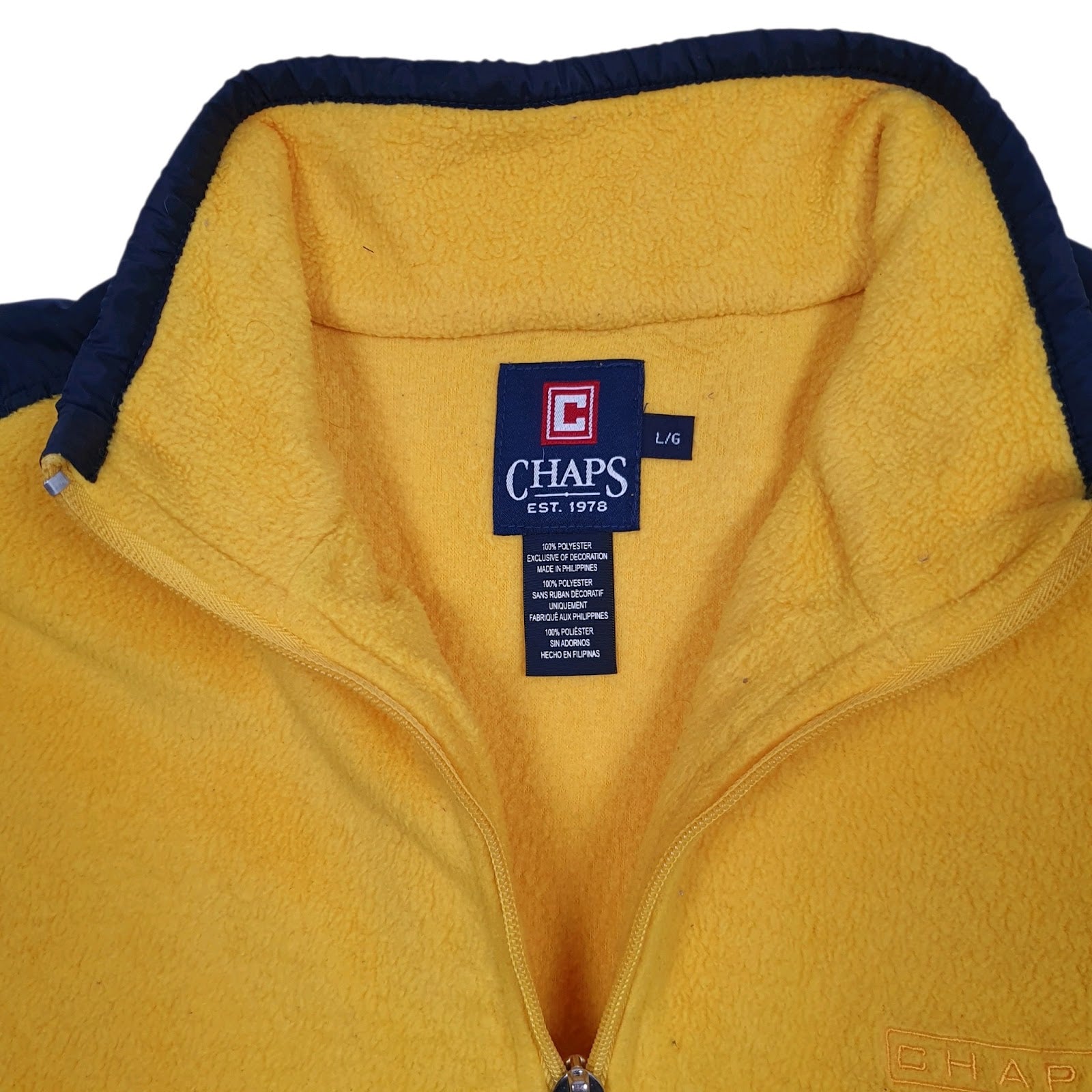 Mens Yellow Chaps  Quarter Zip Jumper