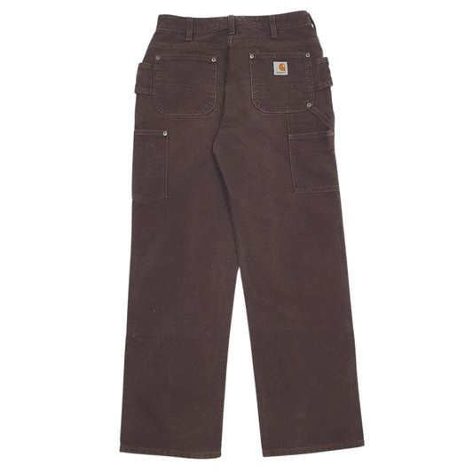 Womens Brown Carhartt WB136 DKB Double Knee  Trousers