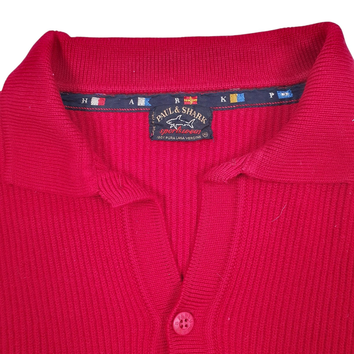 Mens Red Paul & Shark  Quarter Zip Jumper