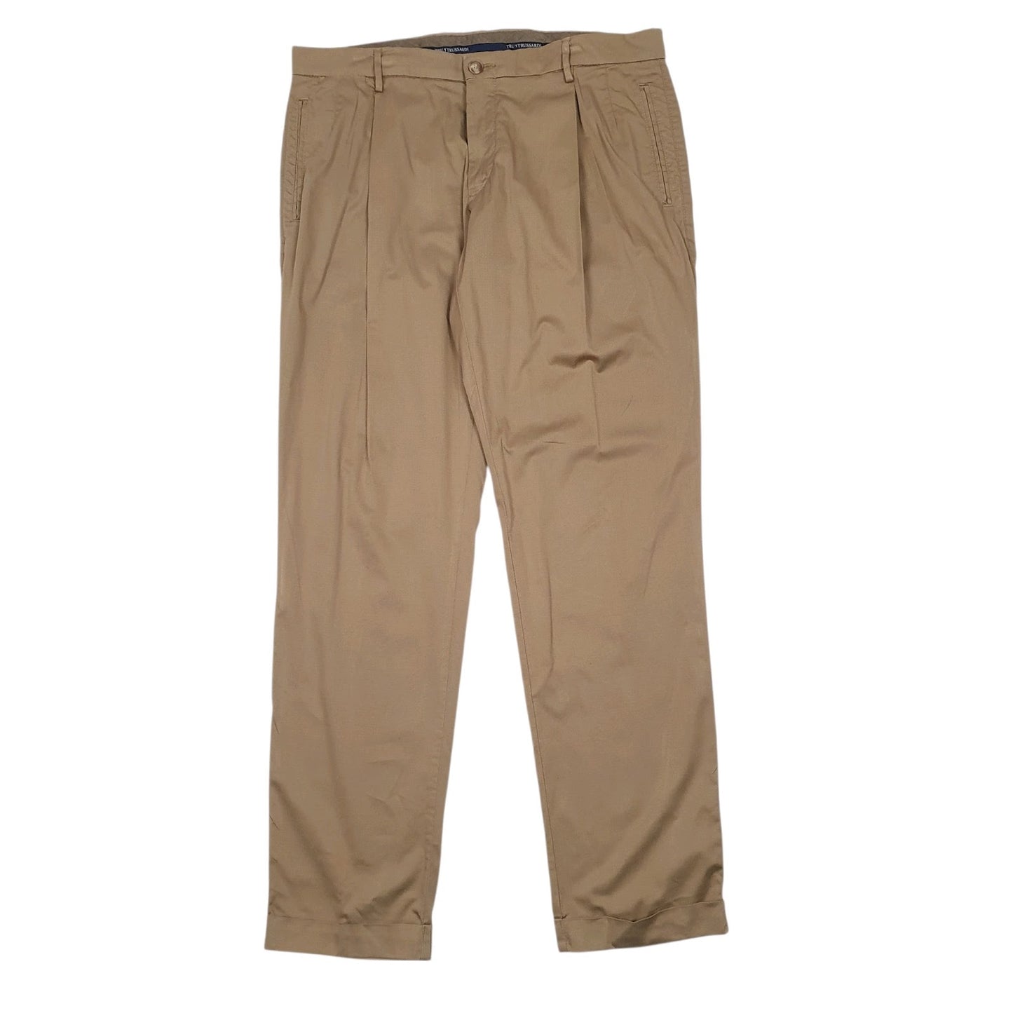 Womens Brown Trussardi Jeans Pleated Formal Trousers