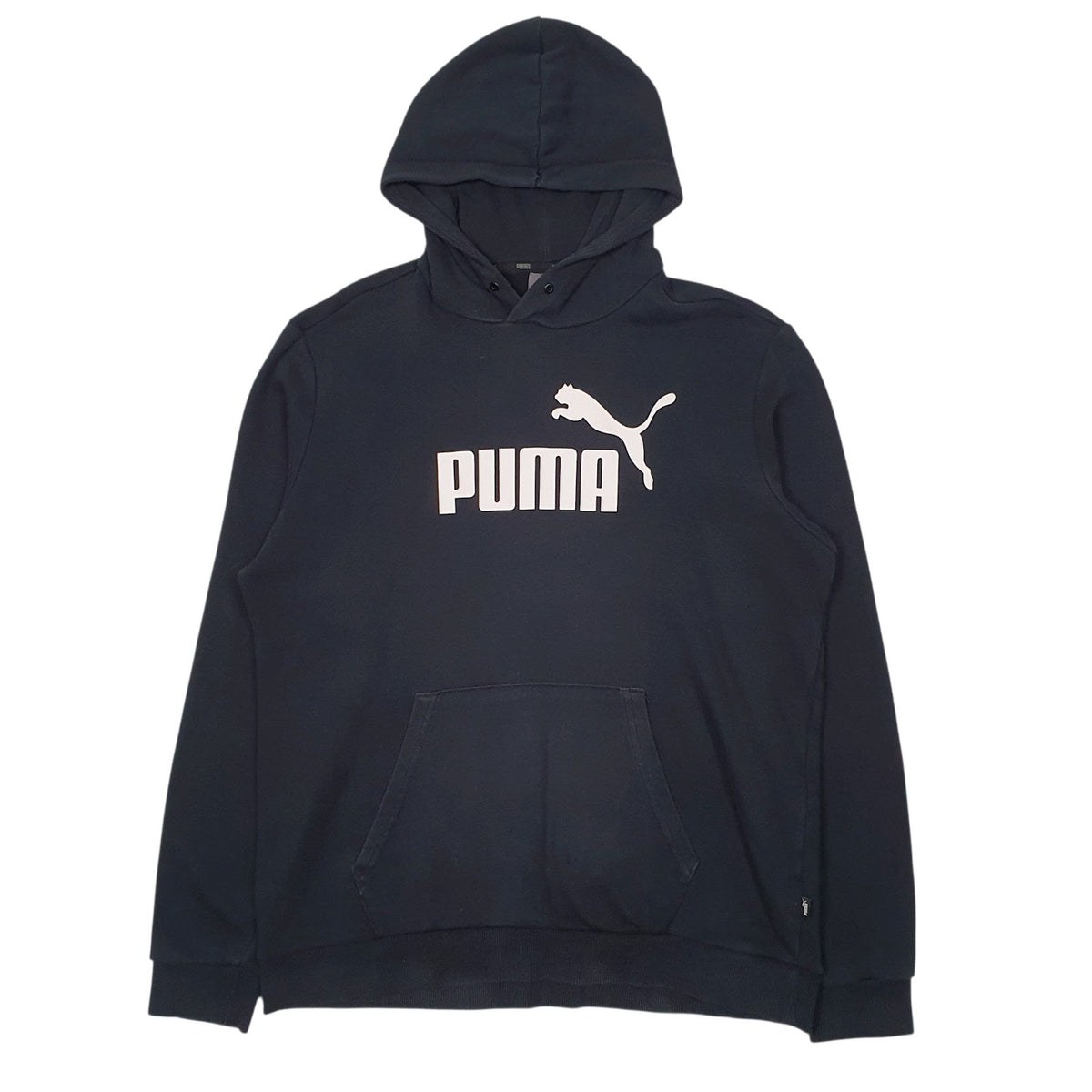 Mens Black Puma Spellout Hoodie Jumper