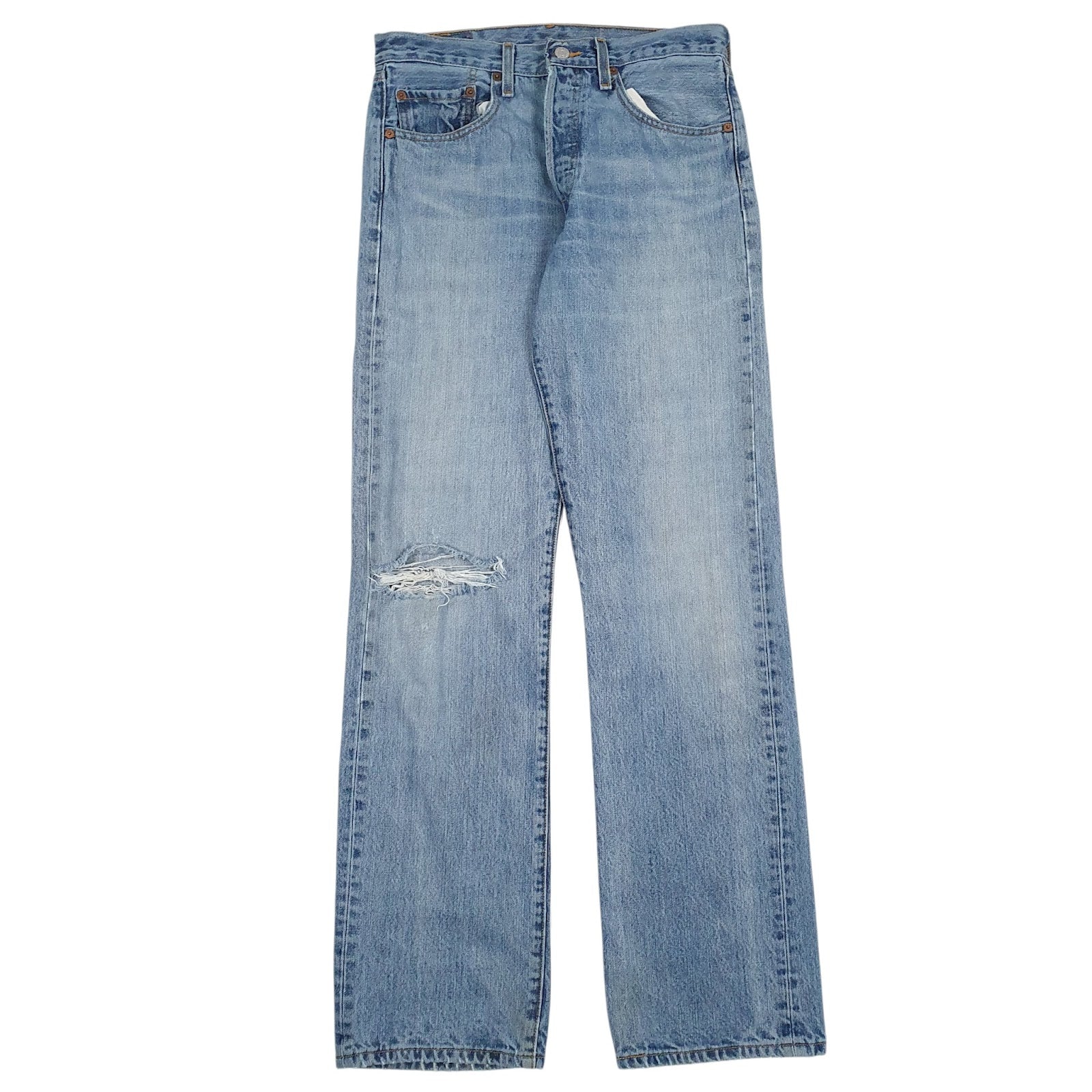 Mens Blue Levis Vintage 00s Distress 501 JeansW31 L34