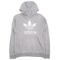 Mens Grey Adidas Spellout Hoodie Jumper