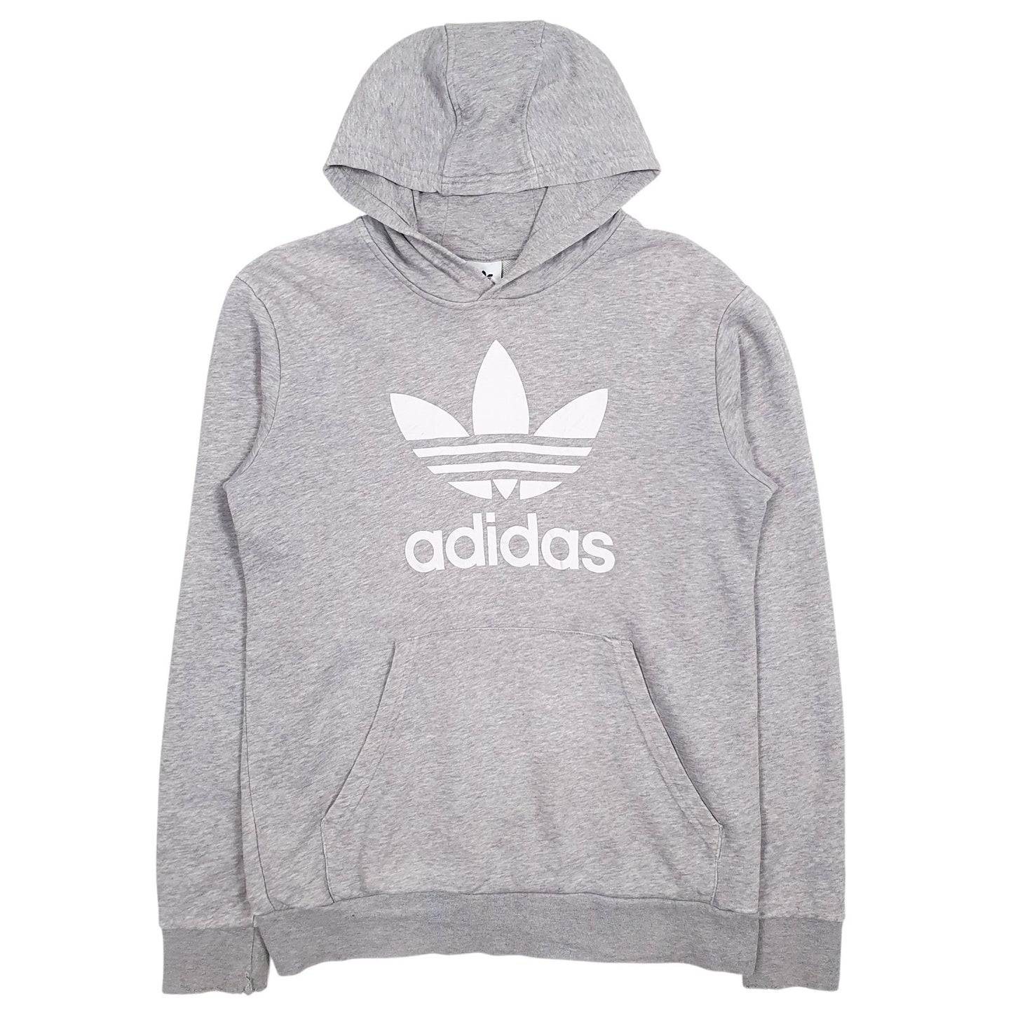 Mens Grey Adidas Spellout Hoodie Jumper