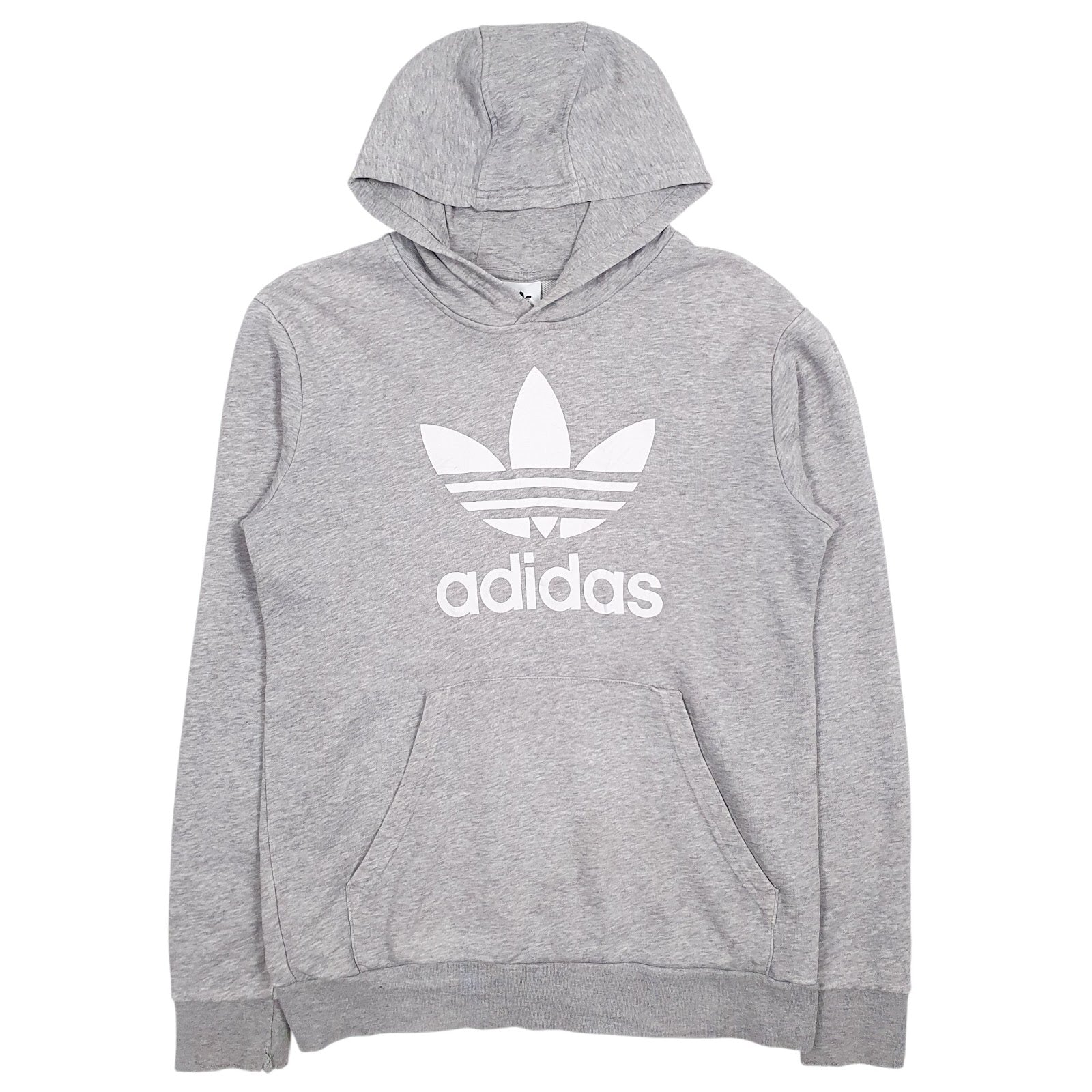 Mens Grey Adidas Spellout Hoodie Jumper