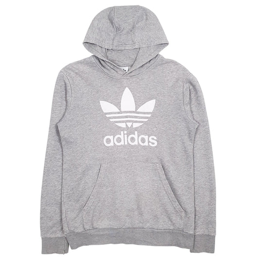 Mens Grey Adidas Spellout Hoodie Jumper