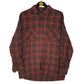 Mens Brown Freestyle Flannel Long Sleeve Shirt