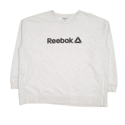 Mens Grey Reebok Spellout Crewneck Jumper