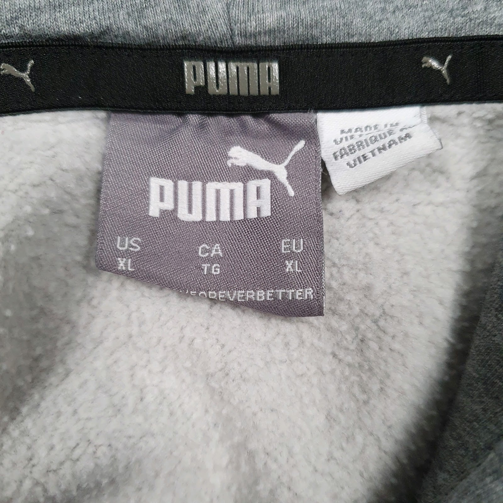Mens Grey Puma Spellout Hoodie Jumper