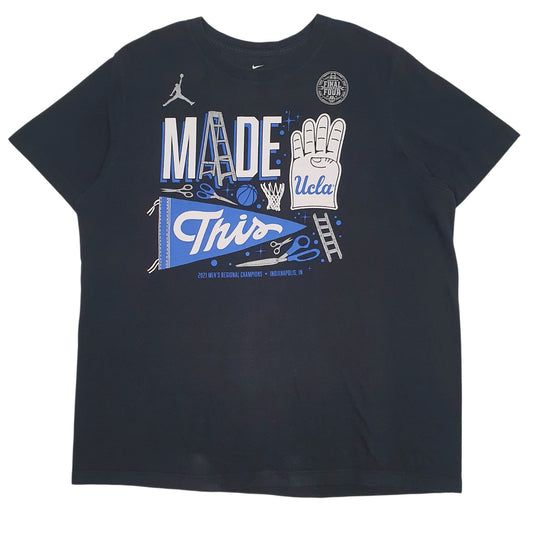 Mens Black Nike Air Jordan UCLA Final Four Short Sleeve T Shirt