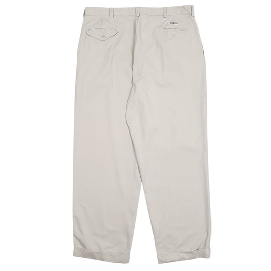 Mens Cream Polo Ralph Lauren Hammond Pant Double Pleated  Trousers