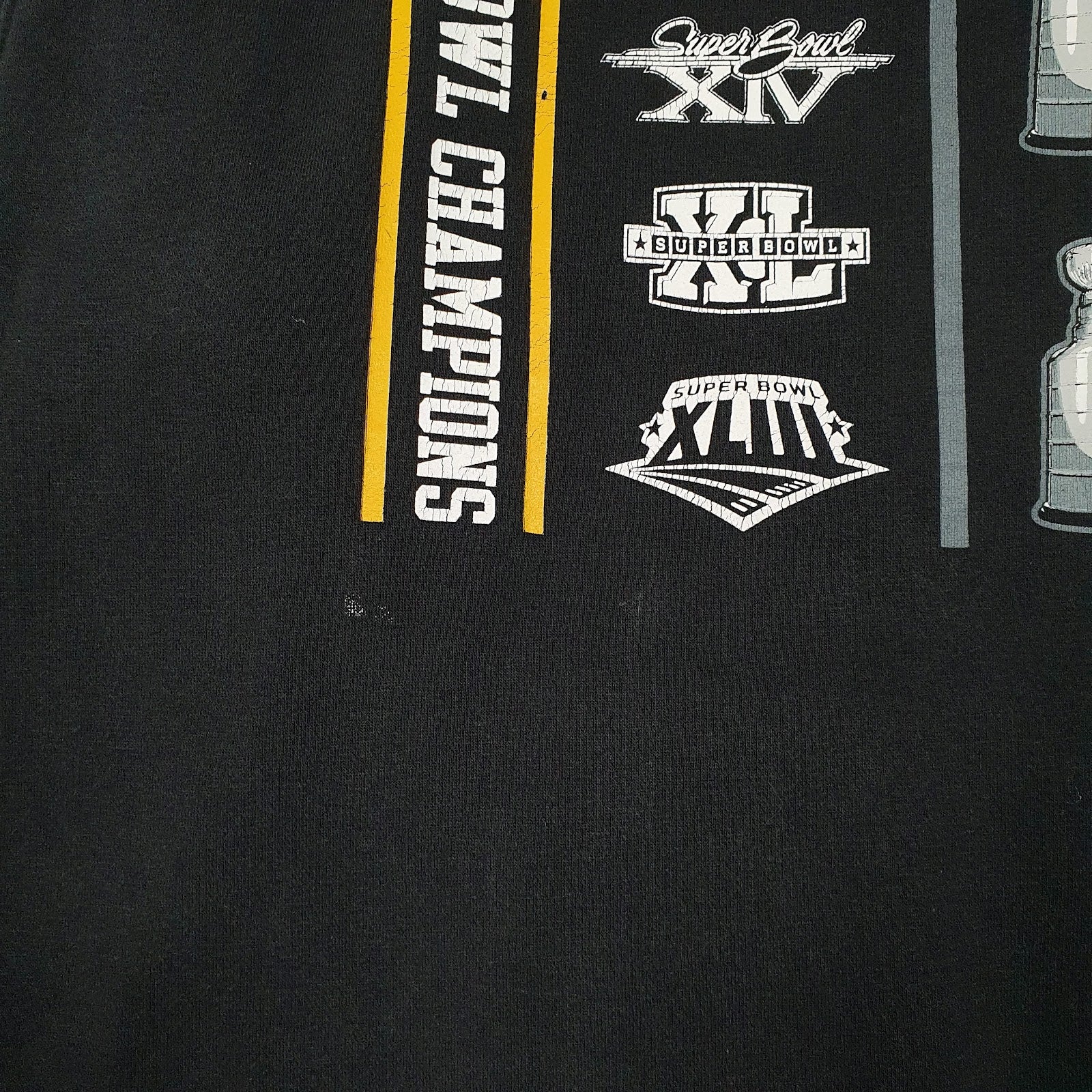 Mens Black Reebok Steel City Pittsburgh Steelers Penguins NFL NHL Hoodie Jumper