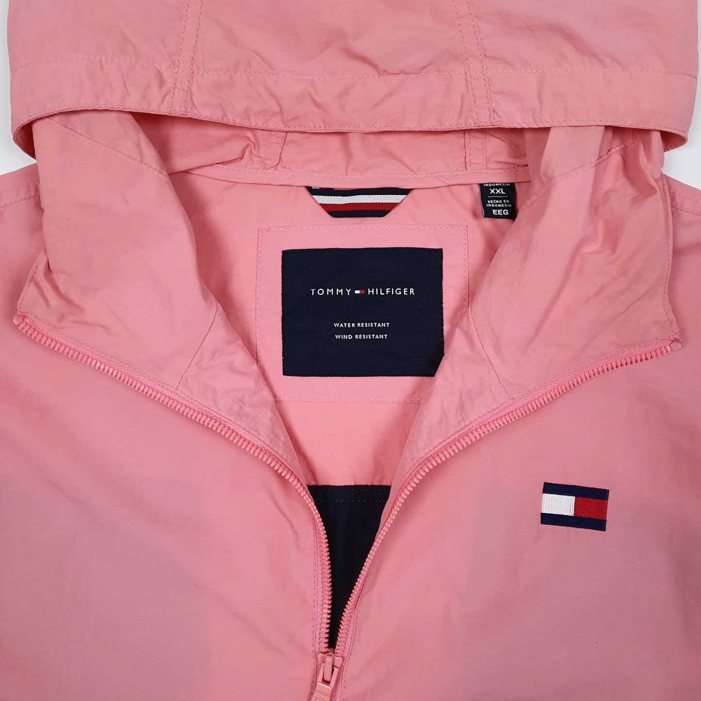 Mens Pink Tommy Hilfiger Half Zip Pullover Quarter Zip Coat